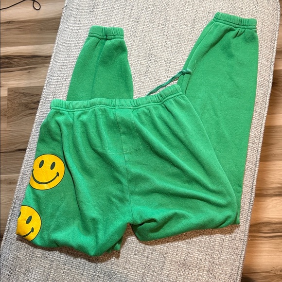 Aviator Nation Smiley 2 Full Zip and Sweatpants Kelly Green Yellow Size Large - Picture 7 of 9
